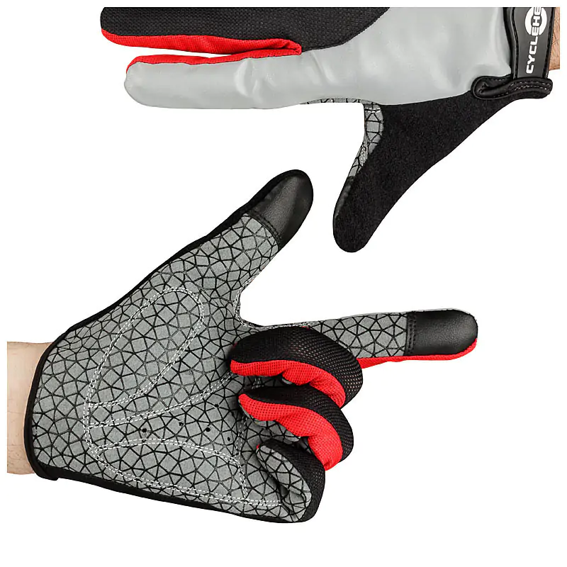 Produktfoto Fahrradhandschuhe, Vorderseite und Rückseite mit Hand Produktbild, Standard-Produktfotografie Handschuhe